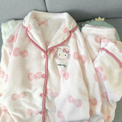Women's Hello Kitty Flannel Pajamas - Cozy Winter Sleepwear