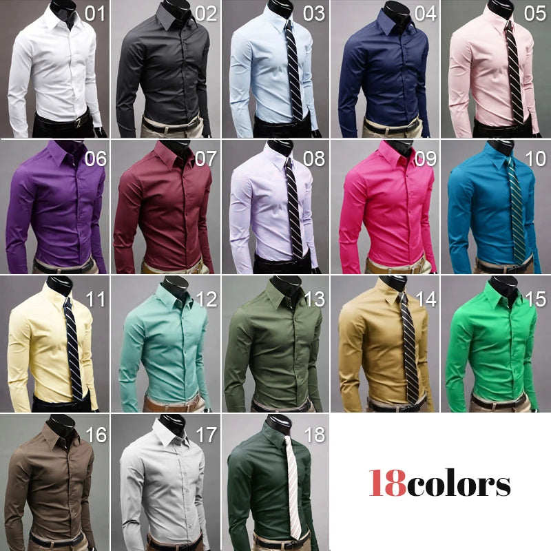Men's Slim Fit Formal Dress Shirt