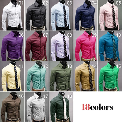 Men's Slim Fit Formal Dress Shirt