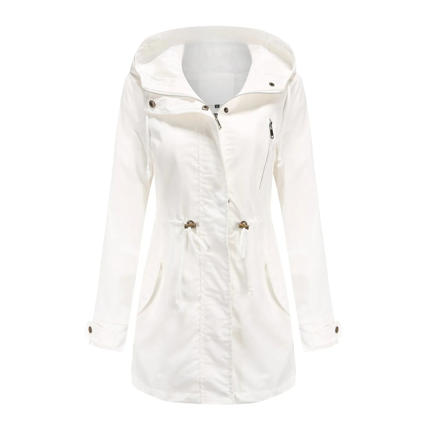Women Hooded Trench Coat Spring Autumn Outdoor