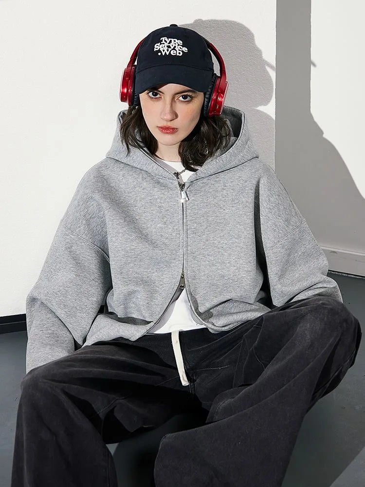 Women's Fashion Warm Hooded Jacket Fall Autumn Winter Gray