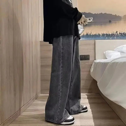 Men's American Loose Wide-Leg Jeans - Hip-Hop Baggy Streetwear