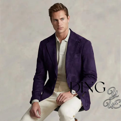 Men's Suede Single Breasted Luxury Blazer