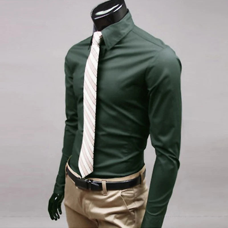 Men's Slim Fit Formal Dress Shirt