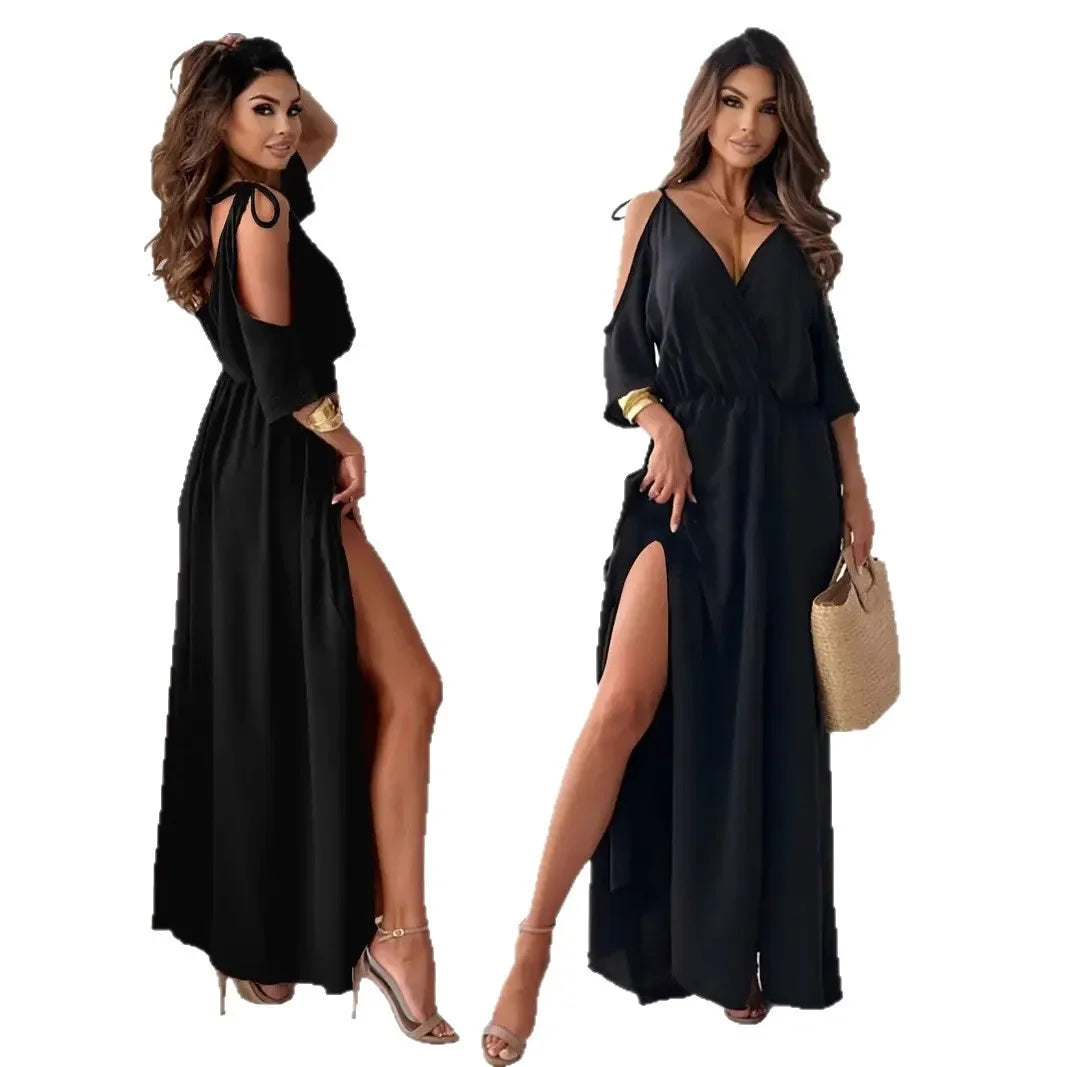 Plus Size Elegant Long Dress - Slim Fit