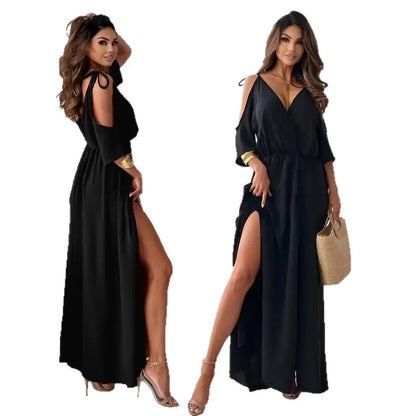 Plus Size Elegant Long Dress - Slim Fit
