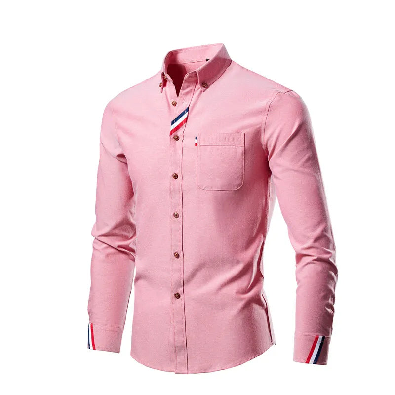 Men's Slim Fit Striped Long Sleeve Shirt