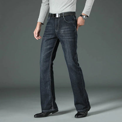 Men's Flared Boot Cut Jeans - Designer Classic High Waist
