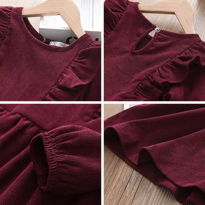 Girls' Long Sleeve Princess Casual Dress