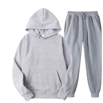 Men's Hoodie & Drawstring Pants Tracksuit Set