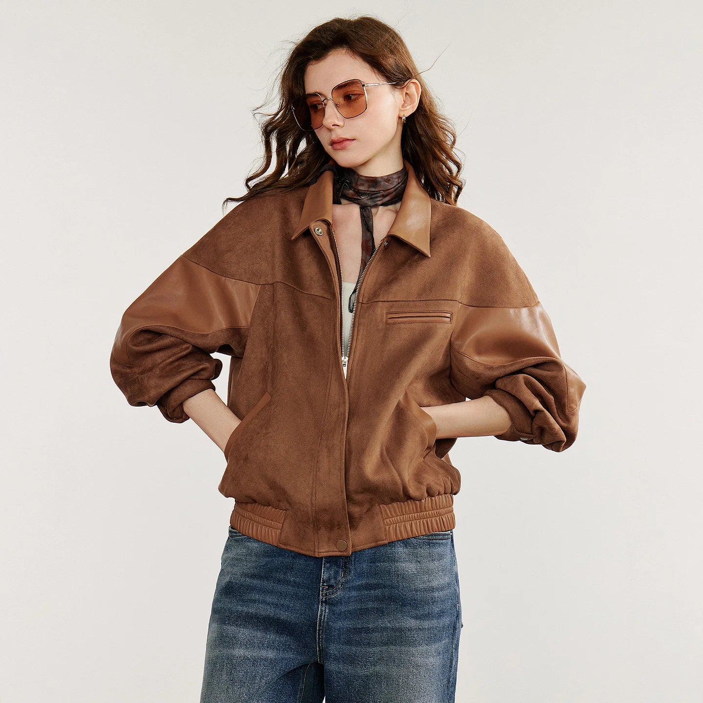 Women's Retro Suede Leather Jacket - Autumn Collection