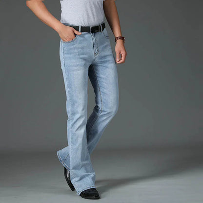 Men's Flared Boot Cut Jeans - Designer Classic High Waist