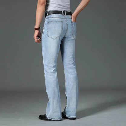 Men's Flared Boot Cut Jeans - Designer Classic High Waist