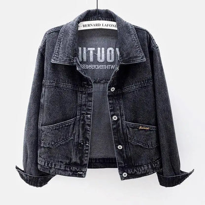 Women's Denim Coat Short Embroidery Y2K