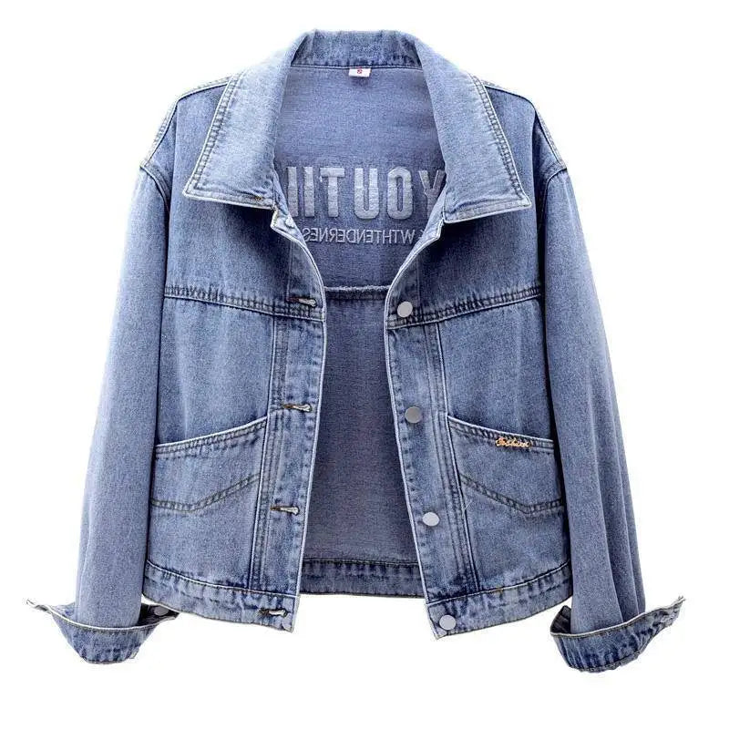 Women's Denim Coat Short Embroidery Y2K