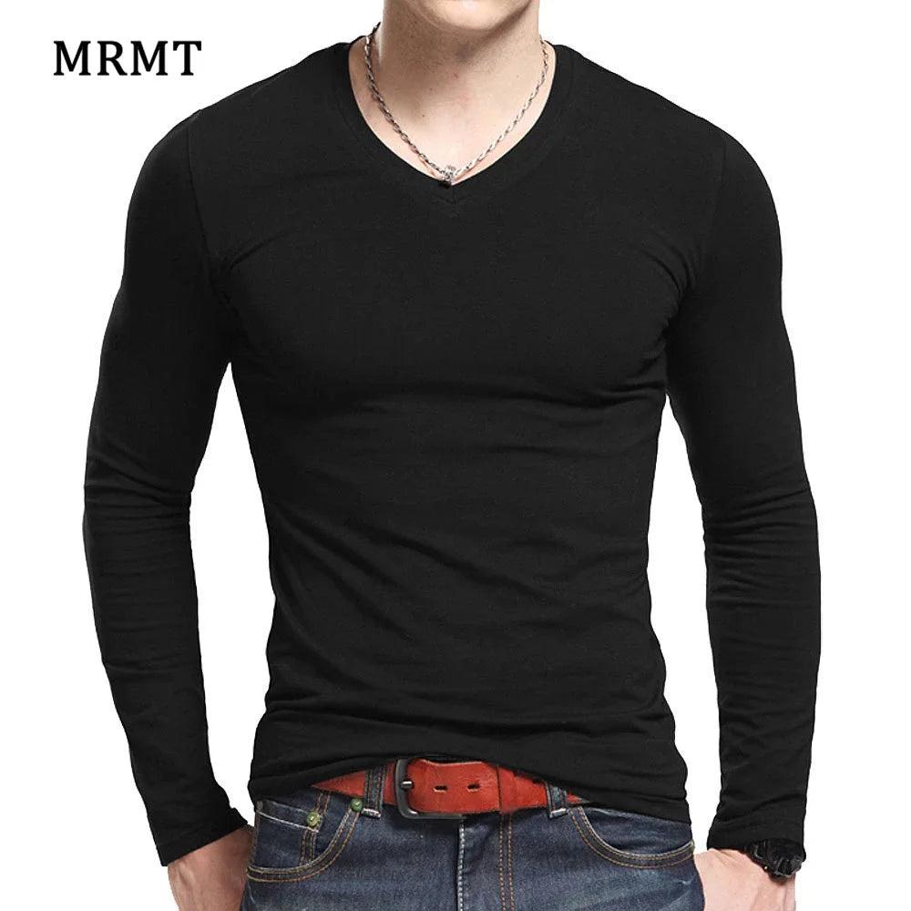 Men's Slim Fit V-Neck Polyester T-Shirt 2026