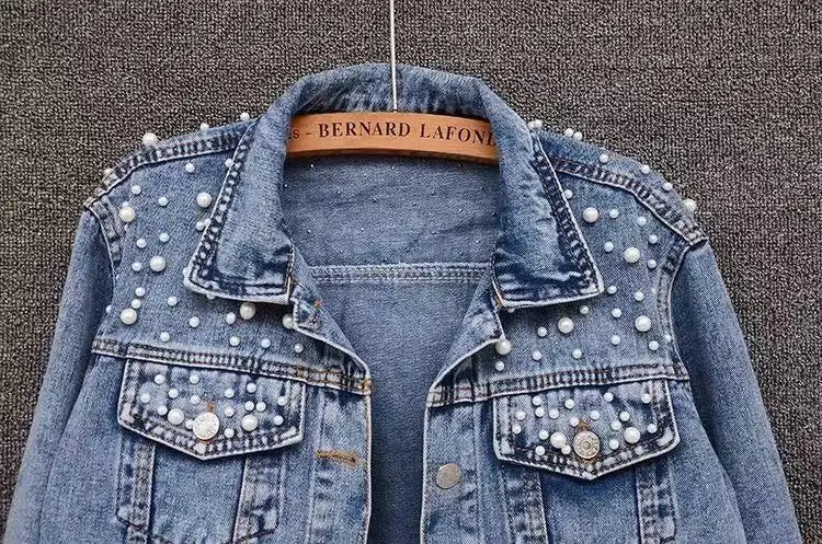 Denim Coat Women Turn Down Collar 2024