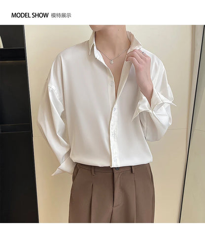 Men's Oversized Ice Silk Formal Shirt