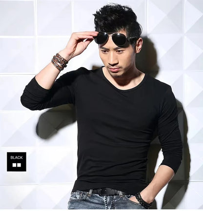 Men's Slim Fit V-Neck Polyester T-Shirt 2026