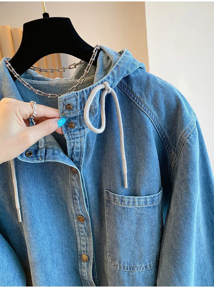 Casual Cotton Denim Jacket Women Parka