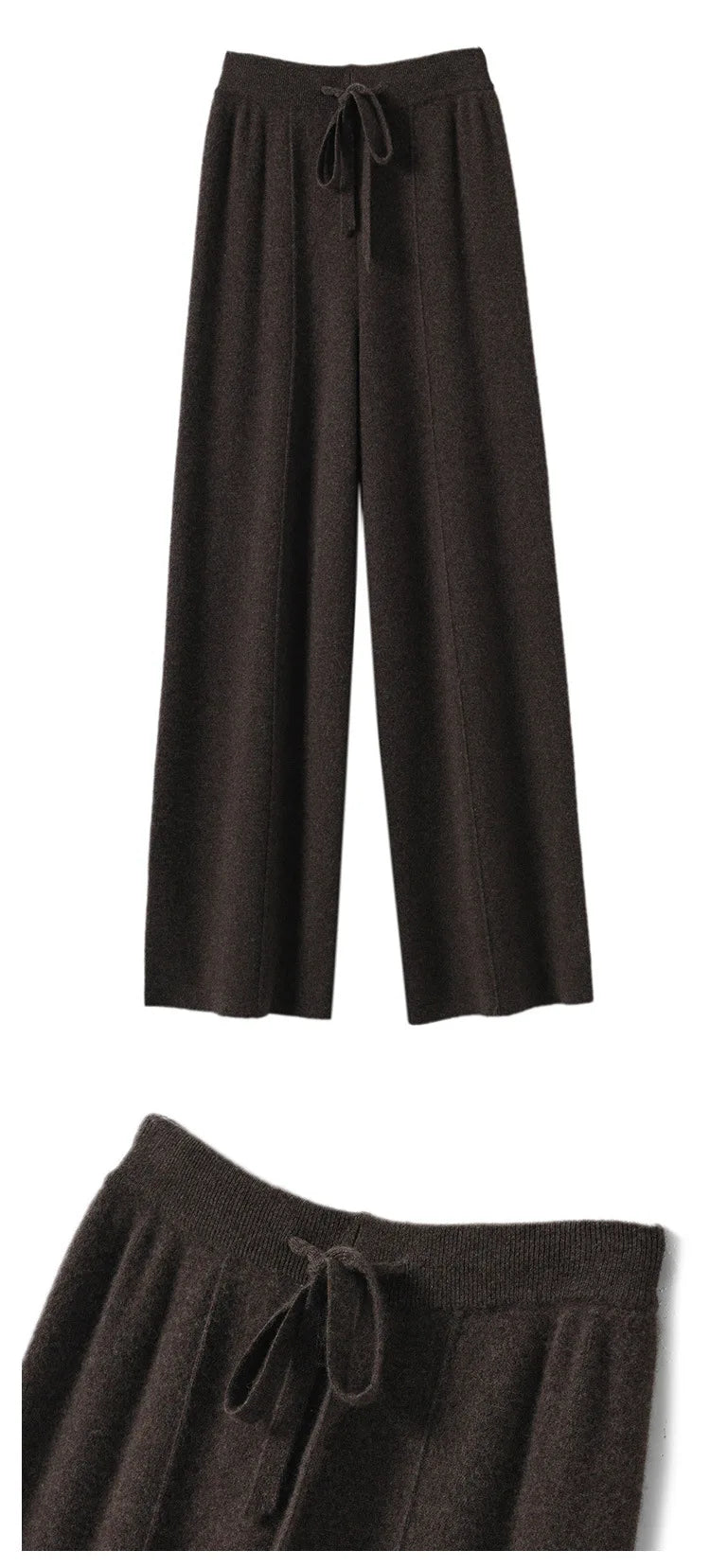 Women's High Waisted Warm Knit Wide Leg Straight