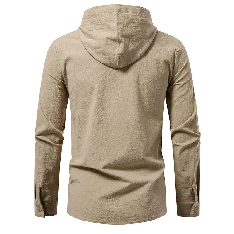 Men's Hooded Long Sleeve Pullover T-Shirt