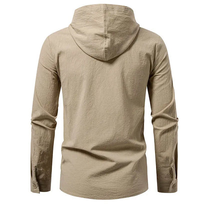 Men's Hooded Long Sleeve Pullover T-Shirt