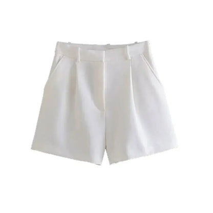 Women's Bermuda Shorts - Vintage High Waist Side Pocket Shorts