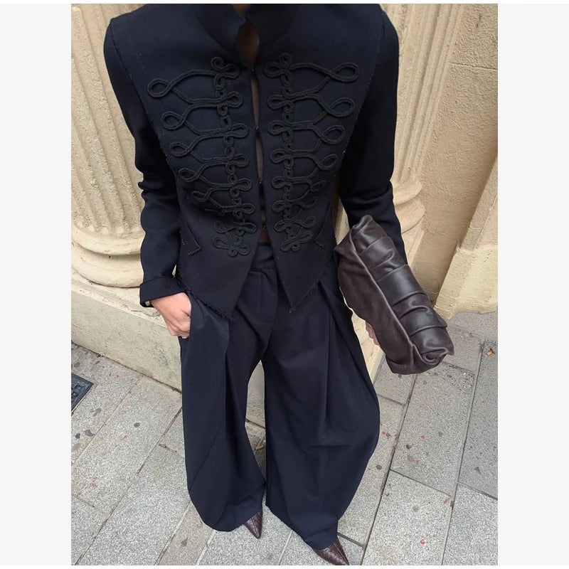 Retro Denim Military Jacket Women 2026