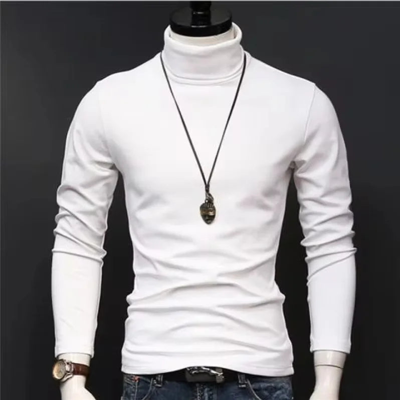 Men's Slim Fit Turtleneck Long Sleeve Shirt