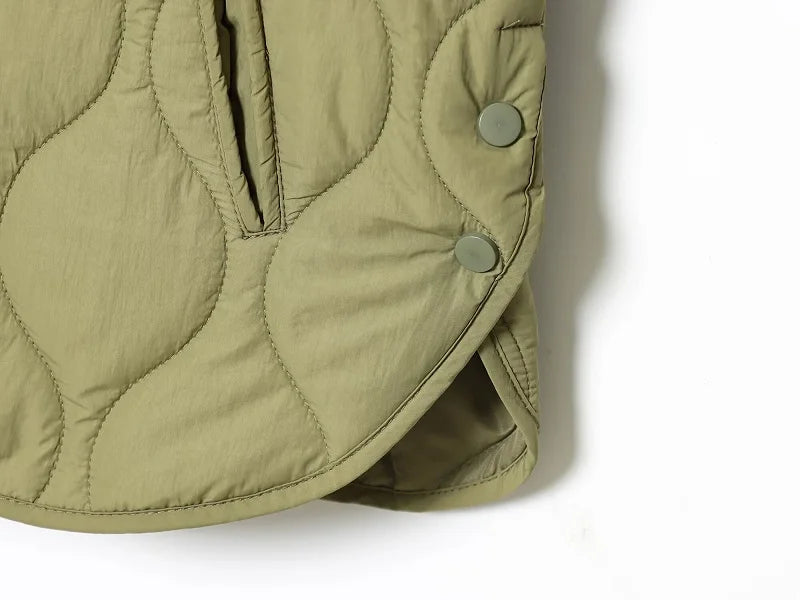 Women's Black Quilted Jacket - Padded Demi-Season Winter