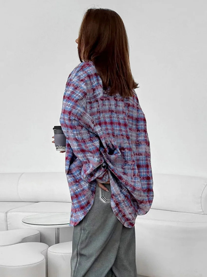 Women's Plaid Shirt Spring Autumn Long Sleeve Casual