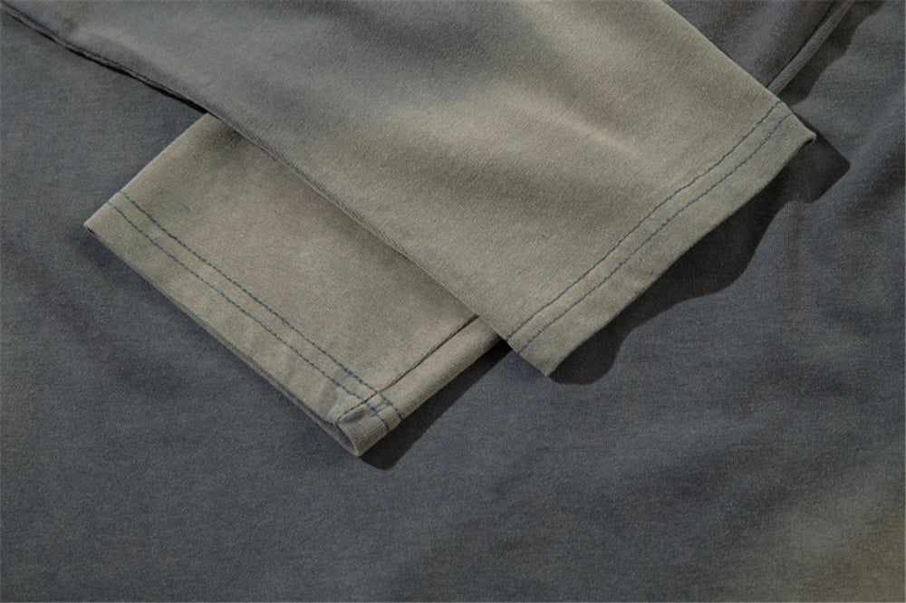 Men's Y2K Harajuku Vintage Washed Long Sleeve T-Shirt