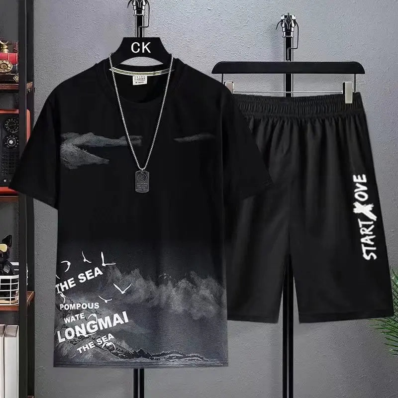 Men's Summer Shorts & Tee 2-Piece Tracksuit