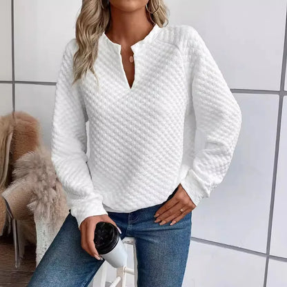Women's V-Neck Casual Loose Fit Pullover
