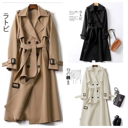 Women's Fashion Trench Coat Korean Spring Long Sleeve