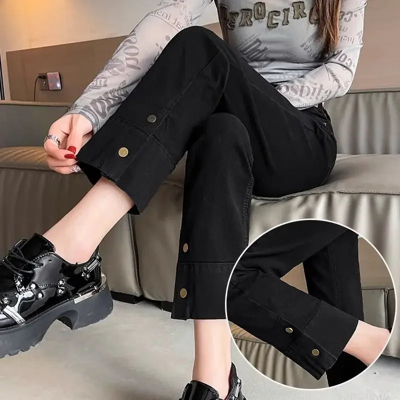 Woman Jeans High Waist Straight Leg Vintage Chic 90s