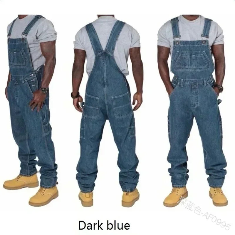 Men's Jeans 2025 Overalls - Casual Loose Long Pockets