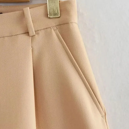 Women's Bermuda Shorts - Vintage High Waist Side Pocket Shorts