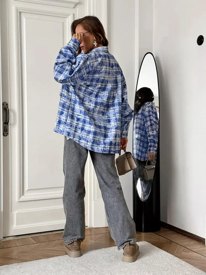 Women's Plaid Shirt Spring Autumn Long Sleeve Casual