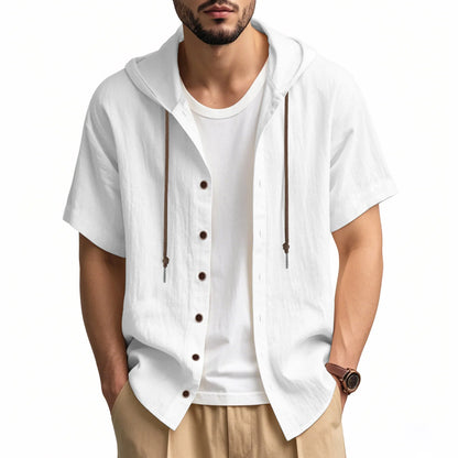Men's Linen Short Sleeve Beach Shirt