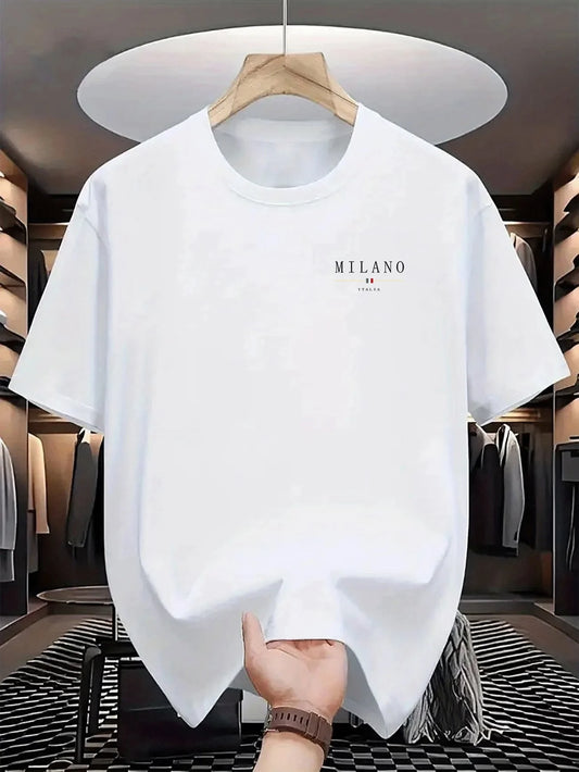Men's Loose Round-Neck t-shirt | Comfortable Fabric, Casual Style, Lightweight Elasticity, Single Color Design