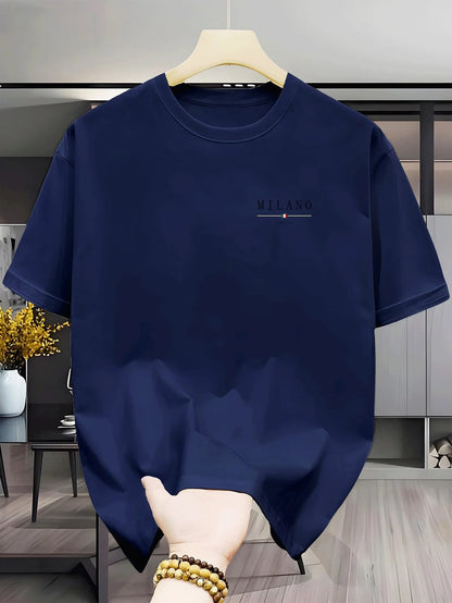 Men's Loose Round-Neck t-shirt | Comfortable Fabric, Casual Style, Lightweight Elasticity, Single Color Design