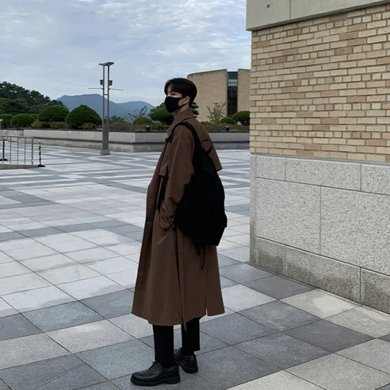 Men's Spring Trench Coat - Korean Fashion Overcoat