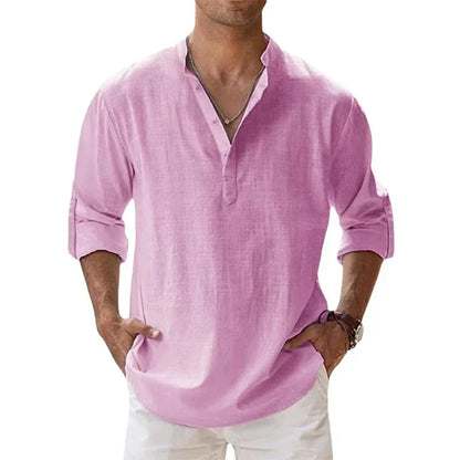 Men's Breathable Basic Cotton Long Sleeve Shirt