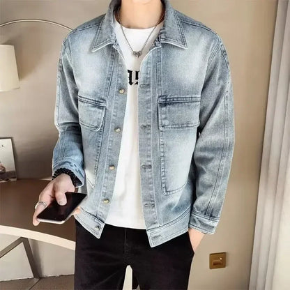 Men's Denim Jacket Short - Casual Slim Korean