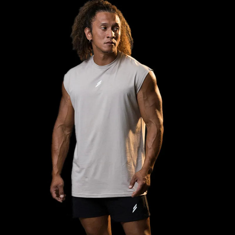 Qolsuz T-shirt Kişilər üçün Tez quruyan Fitnes Bodibildinq Köynək Kişi Moda Basketbol Jilet Tor Nəfəs ala bilən Yay İdman Zalı Maykası Kişilər üçün