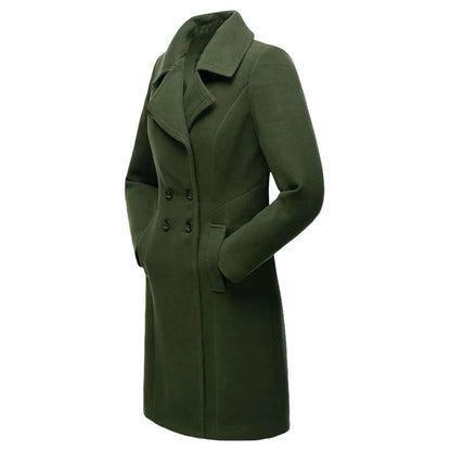 Women's Warm Winter Coat - Wool Blend Lined Jacket