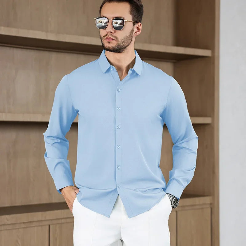 Men's Wrinkle-Free Business Casual Shirt