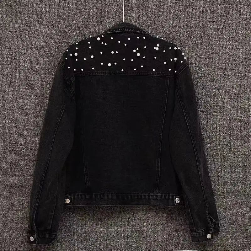 Denim Coat Women Turn Down Collar 2024
